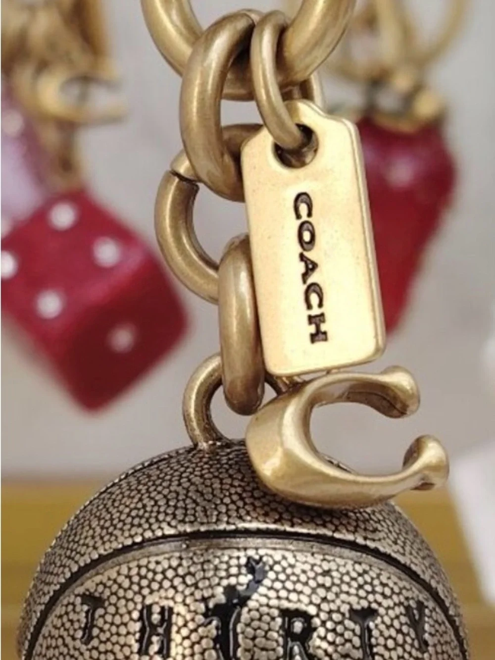 Coach Gold-tone WNBA Basketball Key Charm